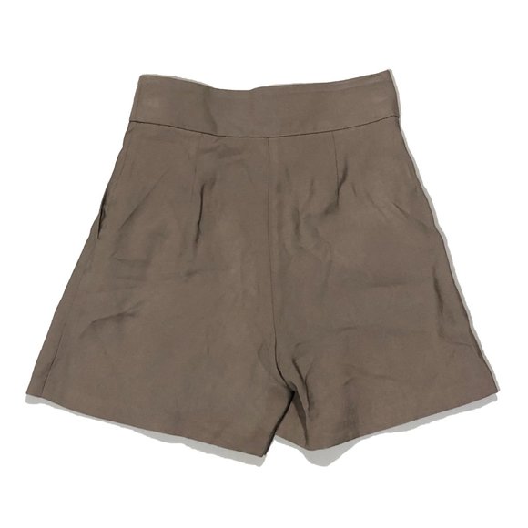 Primark Cares Womens Size 0 Olive Green Flared Pleated High Rise Short Skort - Picture 8 of 8